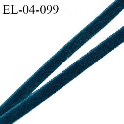 Elastique 4 mm spécial lingerie couleur vert orient ou bleu canard style velours grande marque fabriqué en France prix au mètre