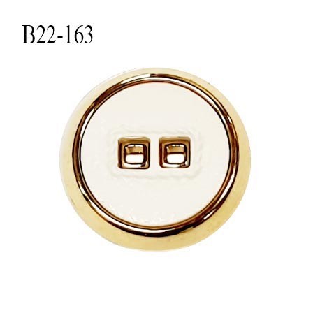 Bouton 22 mm en pvc couleur naturel et doré 2 trous diamètre 22 mm épaisseur 5 mm prix à la pièce