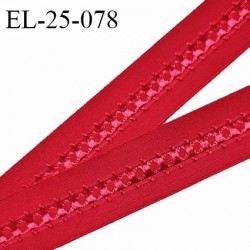 Elastique 24 mm bretelle et lingerie couleur rouge fusion fabriqué en France pour une grande marque largeur 24 mm prix au mètre