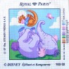 Canevas à broder 30 x 30 cm marque ROYAL PARIS thème DISNEY éfélant et kangourou