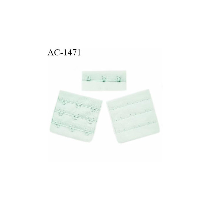 Agrafe 57 mm attache SG haut de gamme couleur vert aqua 3 rangées 3 crochets fabriqué en France prix à l'unité