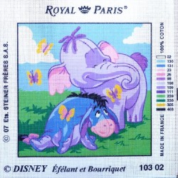 Canevas à broder 30 x 30 cm marque ROYAL PARIS thème DISNEY éfélant et Bourriquet