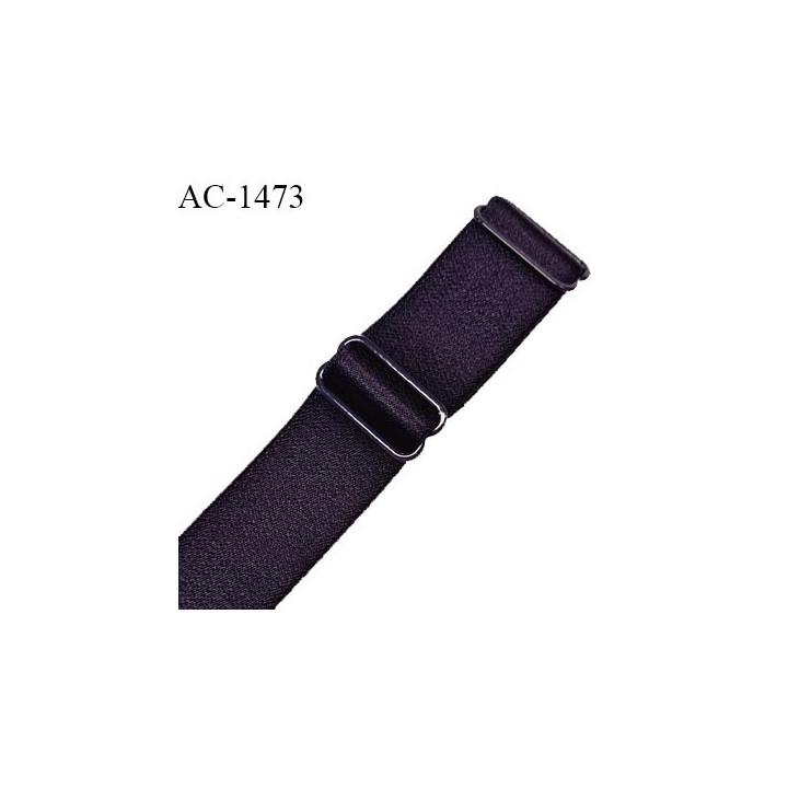 Bretelle lingerie SG 24 mm très haut de gamme couleur bleu nuit ambre brillant avec 2 barrettes longueur 20 cm prix à l'unité
