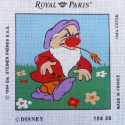 Canevas à broder 30 x 30 cm marque ROYAL PARIS thème DISNEY Blanche Neige et les 7 nains GRINCHEUX