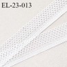 Elastique 22 mm lingerie élastique ajouré style dentelle couleur blanc largeur 22 mm allongement +90% prix au mètre