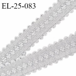 Elastique 24 mm lingerie et bretelle couleur gris cendre avec motifs et picots fabriqué pour une grande marque prix au mètre
