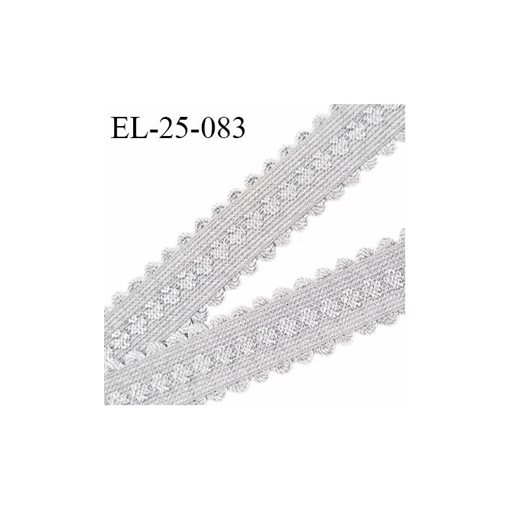 Elastique 24 mm lingerie et bretelle couleur gris cendre avec motifs et picots fabriqué pour une grande marque prix au mètre