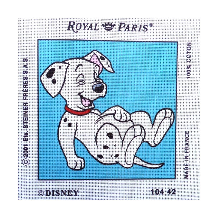 Canevas à broder 30 x 30 cm marque ROYAL PARIS thème DISNEY 101 dalmatiens