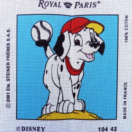 Canevas à broder 30 x 30 cm marque ROYAL PARIS thème DISNEY 101 dalmatiens