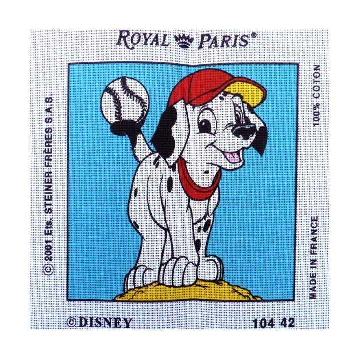Canevas à broder 30 x 30 cm marque ROYAL PARIS thème DISNEY 101 dalmatiens