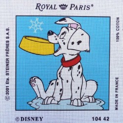 Canevas à broder 30 x 30 cm marque ROYAL PARIS thème DISNEY 101 dalmatiens