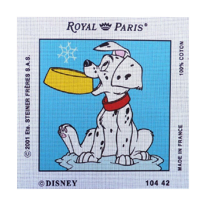 Canevas à broder 30 x 30 cm marque ROYAL PARIS thème DISNEY 101 dalmatiens
