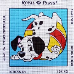 Canevas à broder 30 x 30 cm marque ROYAL PARIS thème DISNEY 101 dalmatiens