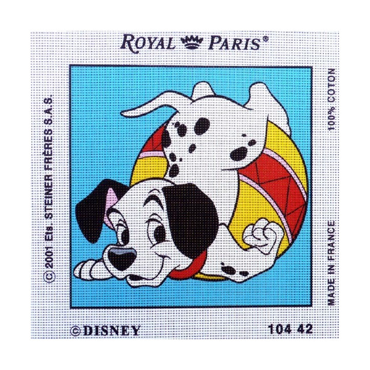 Canevas à broder 30 x 30 cm marque ROYAL PARIS thème DISNEY 101 dalmatiens