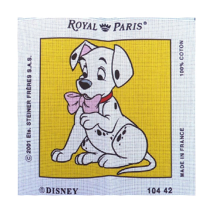 Canevas à broder 30 x 30 cm marque ROYAL PARIS thème DISNEY 101 dalmatiens