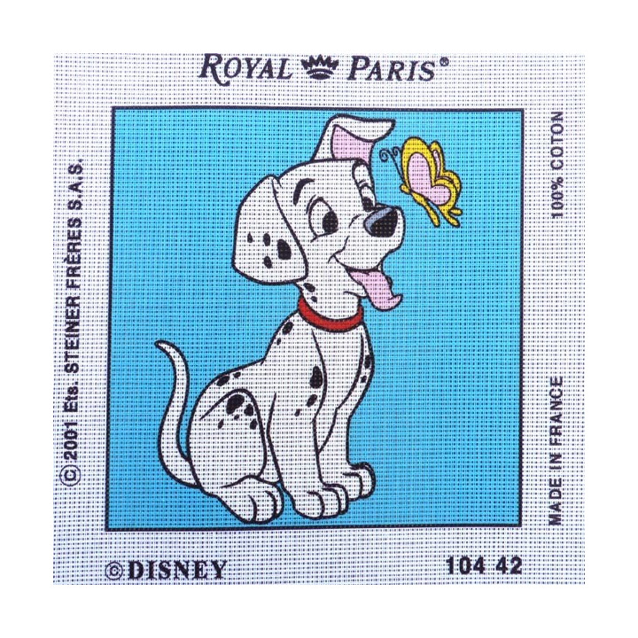 Canevas à broder 30 x 30 cm marque ROYAL PARIS thème DISNEY 101 dalmatiens