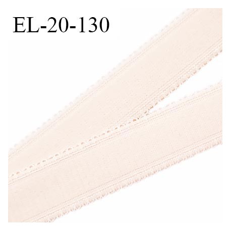 Elastique 21 mm lingerie et bretelle couleur beige rosé ou dune avec picots fabriqué pour une grande marque prix au mètre