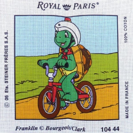 Canevas à broder 30 x 30 cm marque ROYAL PARIS thème FRANKLIN la tortue