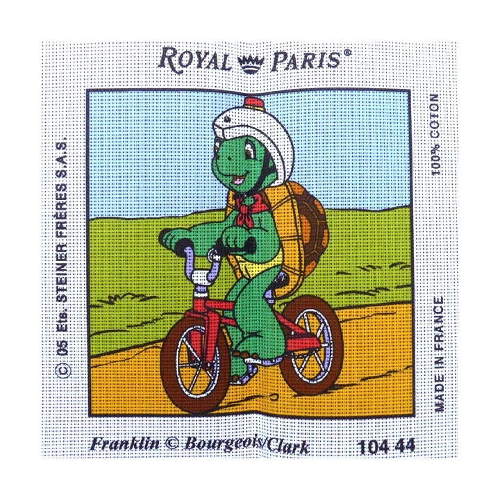 Canevas à broder 30 x 30 cm marque ROYAL PARIS thème FRANKLIN la tortue