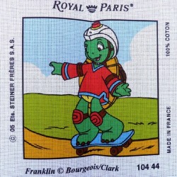 Canevas à broder 30 x 30 cm marque ROYAL PARIS thème FRANKLIN la tortue