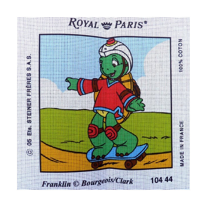 Canevas à broder 30 x 30 cm marque ROYAL PARIS thème FRANKLIN la tortue