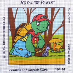 Canevas à broder 30 x 30 cm marque ROYAL PARIS thème FRANKLIN la tortue