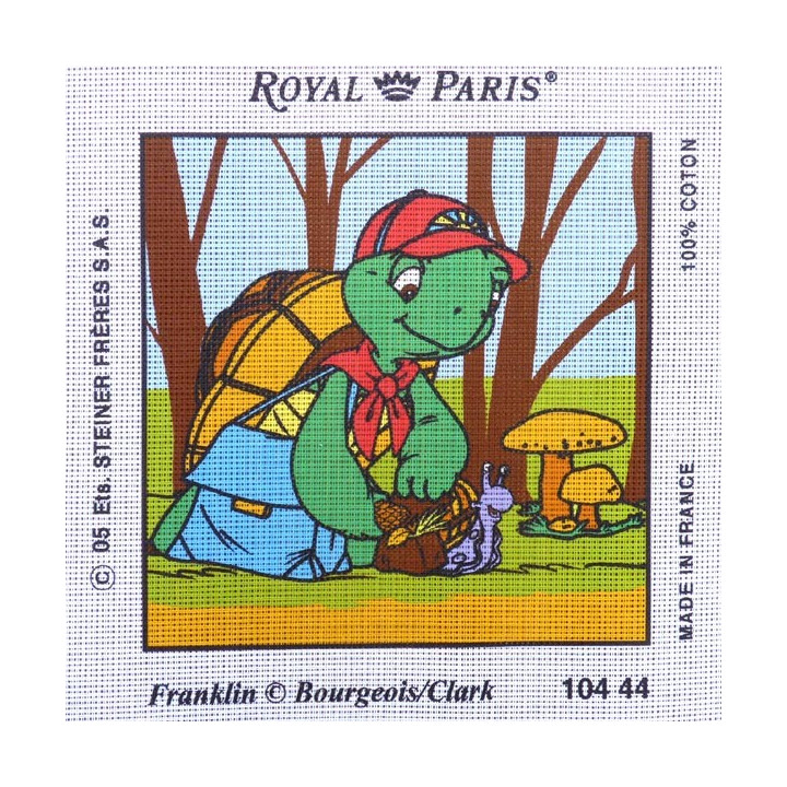Canevas à broder 30 x 30 cm marque ROYAL PARIS thème FRANKLIN la tortue