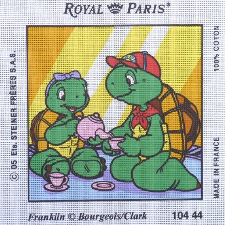 Canevas à broder 30 x 30 cm marque ROYAL PARIS thème FRANKLIN la tortue