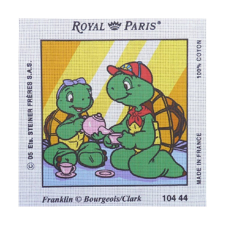 Canevas à broder 30 x 30 cm marque ROYAL PARIS thème FRANKLIN la tortue