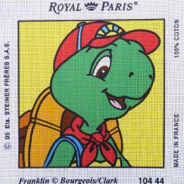 Canevas à broder 30 x 30 cm marque ROYAL PARIS thème FRANKLIN la tortue
