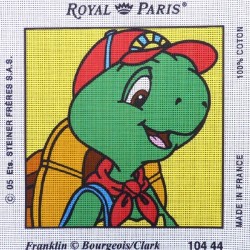 Canevas à broder 30 x 30 cm marque ROYAL PARIS thème FRANKLIN la tortue