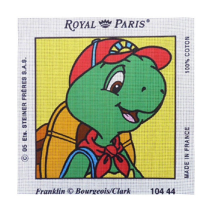 Canevas à broder 30 x 30 cm marque ROYAL PARIS thème FRANKLIN la tortue