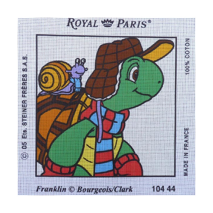 Canevas à broder 30 x 30 cm marque ROYAL PARIS thème FRANKLIN la tortue