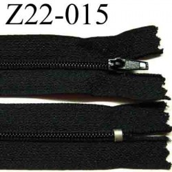 fermeture zip à glissière longueur 22 cm couleur noir non séparable zip nylon largeur 2.5 cm largeur du zip 4 mm