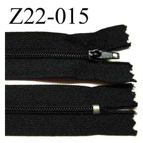 fermeture éclair longueur 22 cm couleur noir non séparable zip nylon largeur 2.5 cm largeur du zip 4 mm