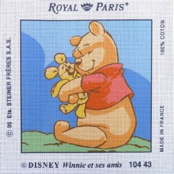 Canevas à broder 30 x 30 cm marque ROYAL PARIS thème DISNEY Winnie et ses amis