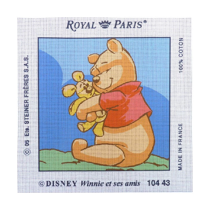 Canevas à broder 30 x 30 cm marque ROYAL PARIS thème DISNEY Winnie et ses amis