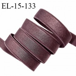 Elastique lingerie 15 mm haut de gamme couleur marron brillant avec reflets violet fabriqué en France prix au mètre