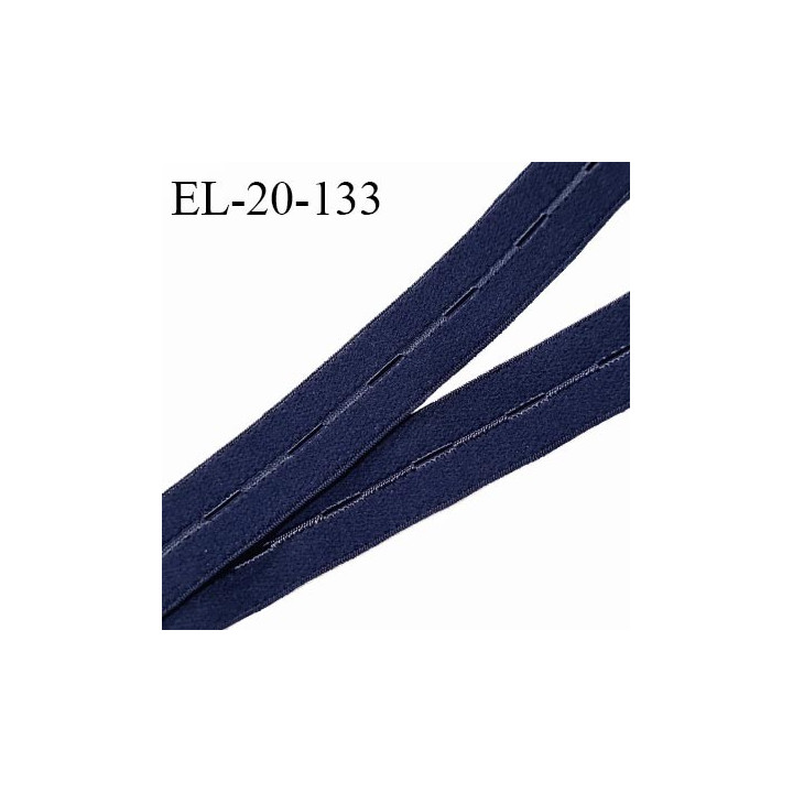 Elastique boutonnière 20 mm couleur bleu marine bonne élasticité allongement +70% fabriqué en France prix au mètre