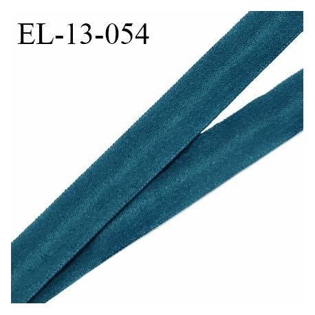 Elastique lingerie 13 mm haut de gamme pré plié couleur vert orient fabriqué en France pour une grande marque prix au mètre