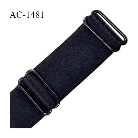 Bretelle lingerie SG 16 mm très haut de gamme couleur noir satiné avec 2 barrettes longueur 25 cm prix à l'unité