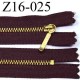 fermeture éclair YKK longueur 16 cm couleur marron non séparable largeur 2.5 cm zip métal largeur du zip 4 mm