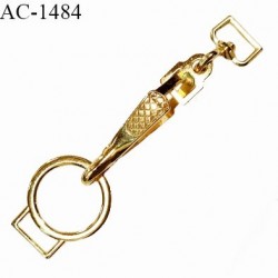 Attache brandebourg en métal pour sac et autres couleur or longueur 12.5 cm largeur des attaches 15 mm prix à la pièce