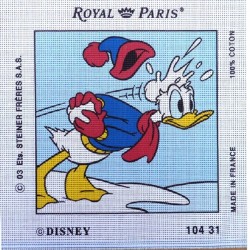 Canevas à broder 30 x 30 cm marque ROYAL PARIS thème DISNEY Donald à la neige