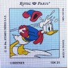 Canevas à broder 30 x 30 cm marque ROYAL PARIS thème DISNEY Donald à la neige