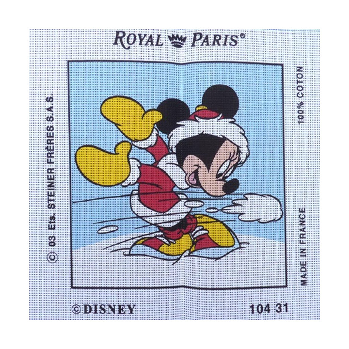 Canevas à broder 30 x 30 cm marque ROYAL PARIS thème DISNEY Minnie à la neige