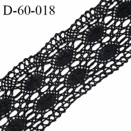 Dentelle 60 mm crochets couleur noir largeur 60 mm prix au mètre