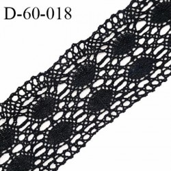 Dentelle 60 mm crochets couleur noir largeur 60 mm prix au mètre