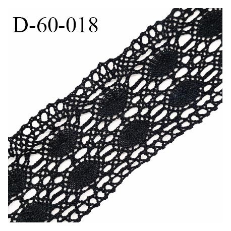 Dentelle 60 mm crochets couleur noir largeur 60 mm prix au mètre