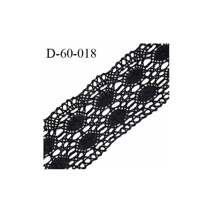 Dentelle 60 mm crochets couleur noir largeur 60 mm prix au mètre